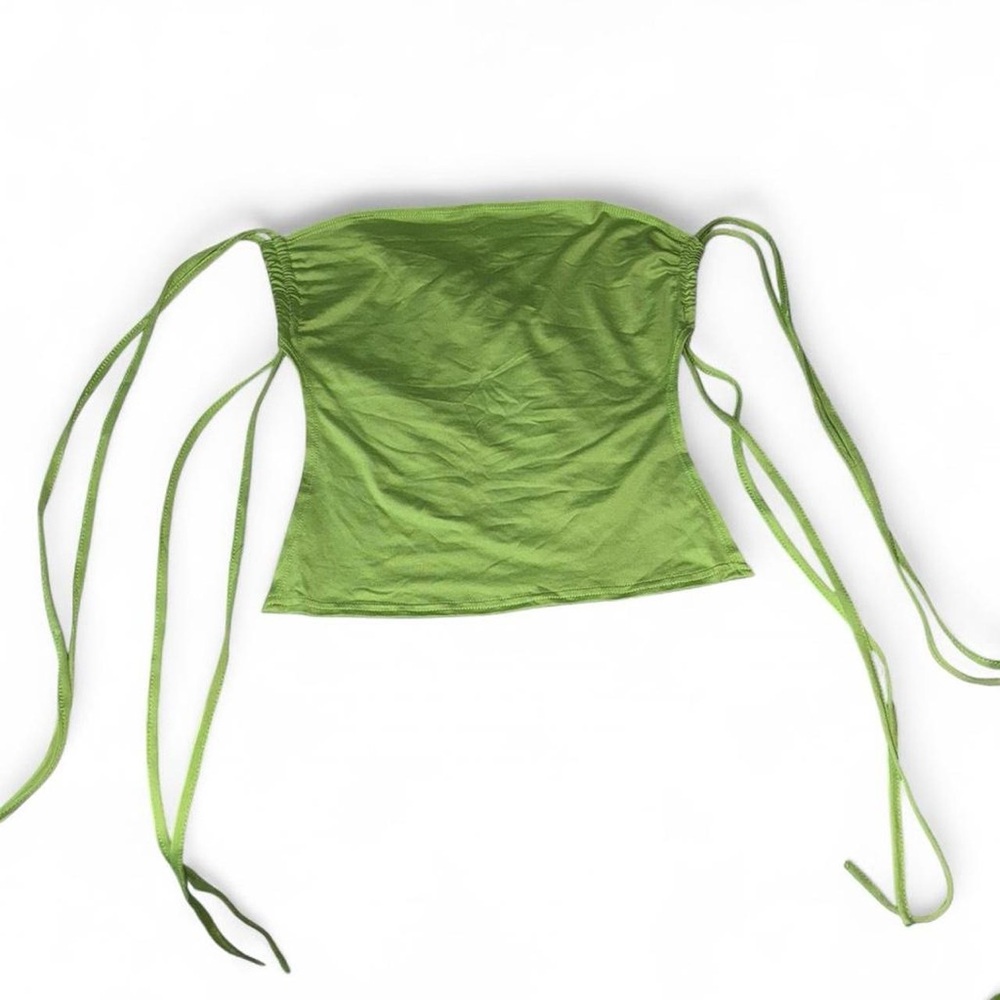 Green Strapy Open Back Women's Top